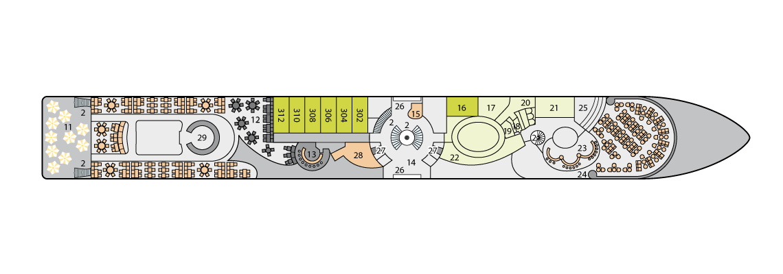 A-ROSA BELLA A-ROSA DONNA A-ROSA MIA A-ROSA RIVA Deck Plans Deck 3.png