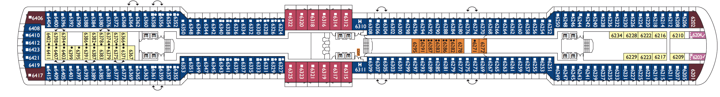 Costa Cruises Costa Deliziosa Deck Plans Ortensia.png