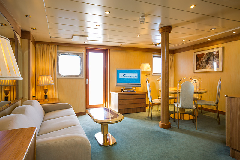 Cruise & Maritime Voyages Azores Accommodation Owners Presidential Suite Ocean View with Balcony Living Room.jpg