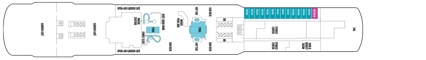 Norwegian Cruise Line Norwegian Escape Deck Plans Deck 16.png