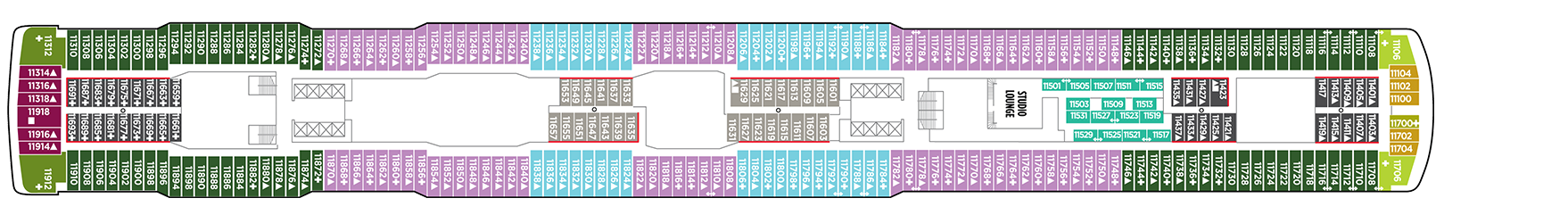 Norwegian Cruise Line Norwegian Escape Deck Plans Deck 11.png