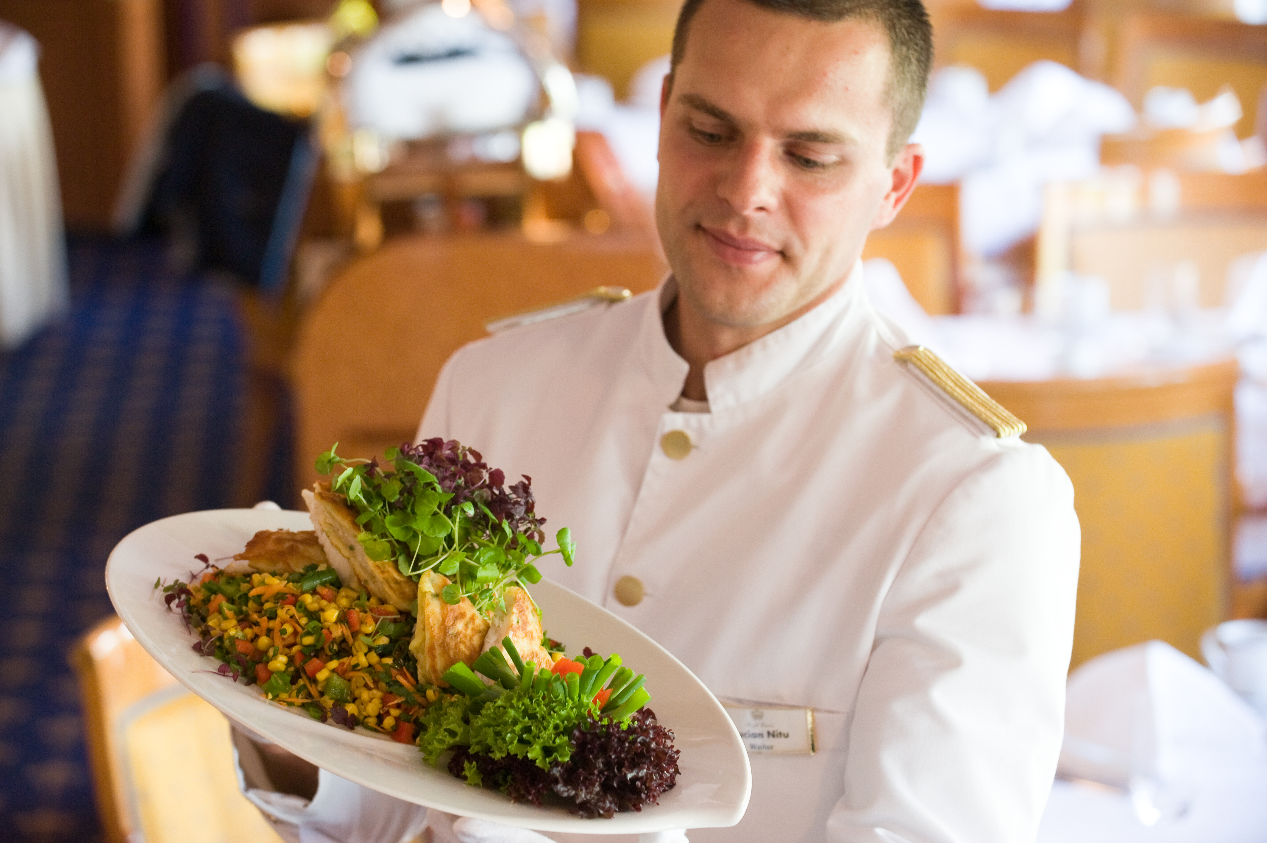 Hebridean Island Cruises Royal Crown Interior Restaurant Service 2.jpg